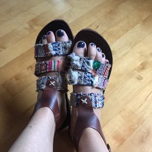 Free People Bohemian Multicolor Sandals